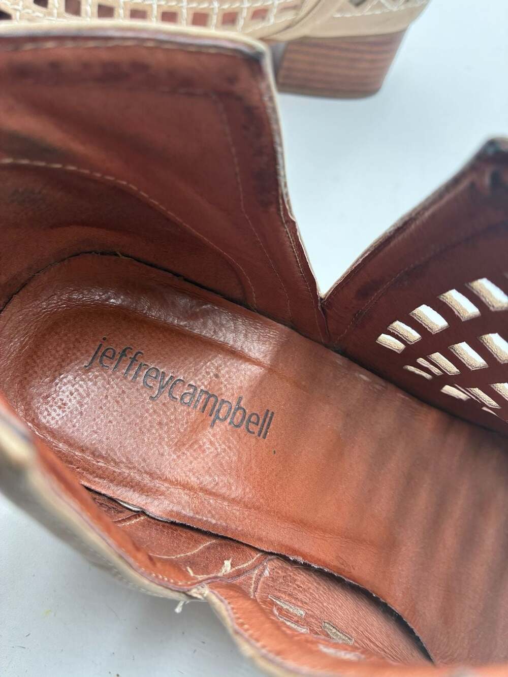 Jeffrey Campbell Size 9.5 Tan Suede Cutout Ankle Booties - Picture 5 of 6